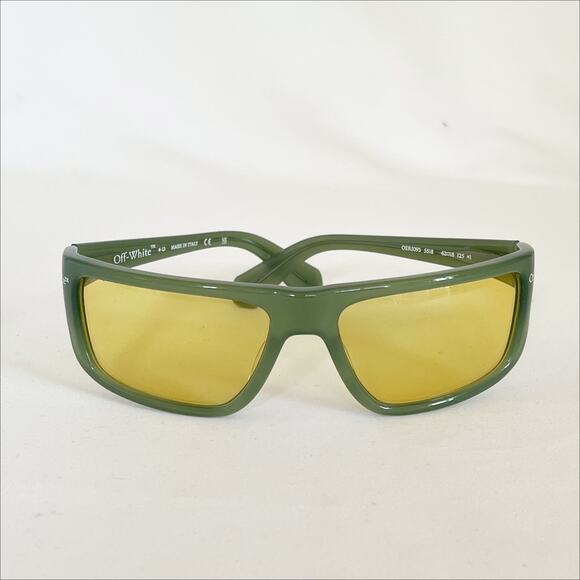 OFF-WHITE Bologna Sunglasses In 5518 Sage Green Rectangular Frame - Picture 1 of 10